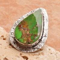 Green Turquoise Ring - Size 8